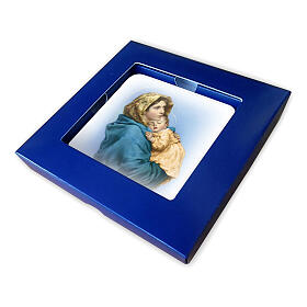 Madonna by Ferruzzi painting with box 10x10 cm