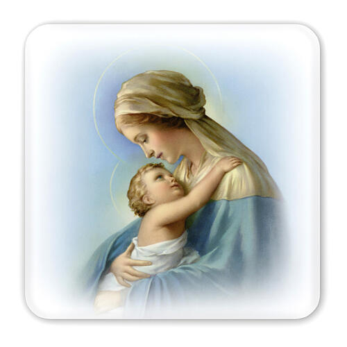 Madonna with Child wooden picture 10x10 cm with box 1