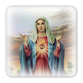 Immaculate Heart Mary wooden picture gift box 10x10 cm