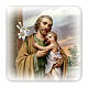 Wooden picture and box Saint Joseph and Jesus 10x10 cm s1