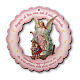 Tableau rose rond ange sur pont 10 cm s1