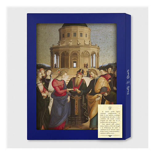 Sposalizio della vergine su tavola legno con scatola 25x20 cm 2