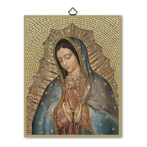 Madonna di Guadalupe quadretto legno 25x20 cm 1
