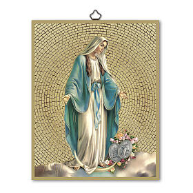 Tabla madera Virgen Milagrosa 25x20 cm