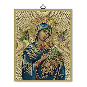 Cuadro Virgen del Perpetuo Socorro madera 25x20 cm