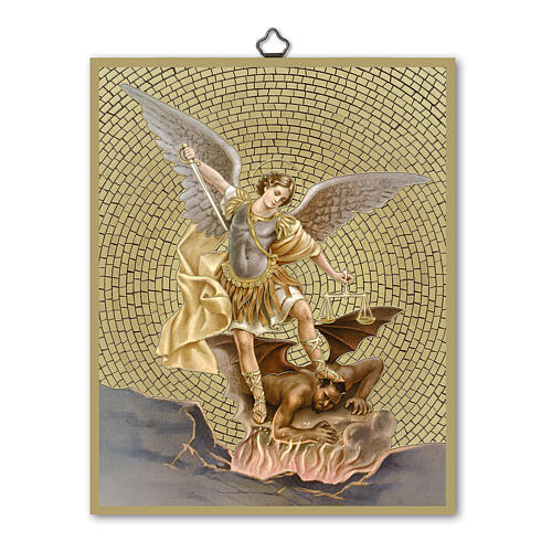 San Michele Arcangelo quadro effetto mosaico 25x20 cm 1