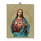 Cuore di Gesù tavoletta MDF mosaico dorato 25x20 cm s1