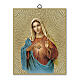 Coeur Immaculé de Marie tableau bois 25x20 cm s1