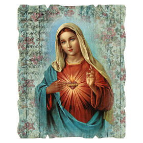 Quadro vintage Sagrado Coração de Maria 15x10 cm