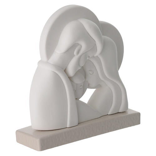 Relieve Sagrada Familia resina blanca con base 10x10 cm 2