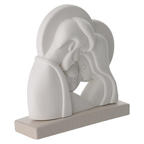 Holy Family relief in white resin on a 10x10 cm base