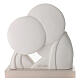 High relief statue of the Holy Family, white resin, 8x7 in s4