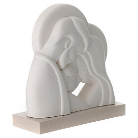 Estatua relieve Sagrada Familia resina blanca 20x18 cm