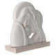 Holy Family relief statue in white resin 20x18 cm s2