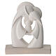 Stylised Holy Family statue in white resin, 4x4 in s1