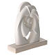Statua Sacra Famiglia stilizzata bomboniera resina bianca 10x10 cm s2