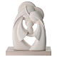 Stylized Holy Family statue in white resin on a base, 24x18 cm s1