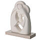 Stylized Holy Family statue in white resin on a base, 24x18 cm s3