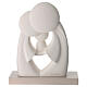 Stylized Holy Family statue in white resin on a base, 24x18 cm s4