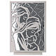 Cuadrito Sagrada Familia plata bajorrelieve blanco resina 24x16 cm s1