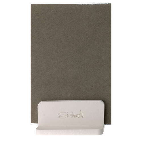 Quadretto Sacra Famiglia argento bassorilievo bianco resina 24x16 cm 3