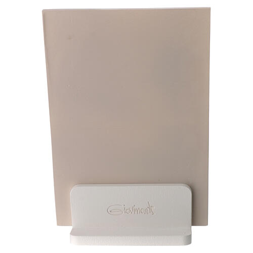 Quadro Sacra Famiglia stilizzato tortora bianco 24x16 cm 3