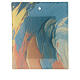 Quadretto Sacra Famiglia resina bianca fondo multicolor vetro 18x15 cm s3