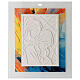 Quadro Sacra Famiglia resina bianca vetro colorato 34x28 cm s1