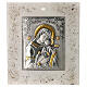 Ikone Madonna der Zärtlichkeit, Bilaminat Silber, Muranoglas 28x24 cm s1