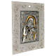 Ikone Madonna der Zärtlichkeit, Bilaminat Silber, Muranoglas 28x24 cm s3