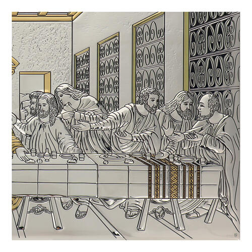 Bassorilievo Bilaminato Ultima Cena dettagli dorati 45x90 cm 5