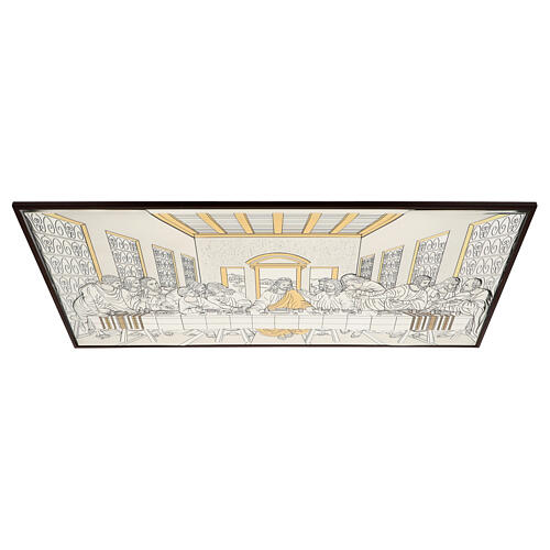 Bilaminate Bas-Relief Last Supper with Golden Details, 45x90 cm 3