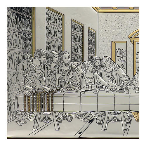 Bilaminate Bas-Relief Last Supper with Golden Details, 45x90 cm 4