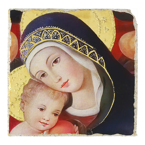 Madonna Crivelli 9x9 cm retouch Bottega Tifernate particolare 1