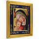 Detail of the Lenti Madonna by Crivelli, 38x32 cm, retouch finish with blue frame, Bottega Tifernate s3