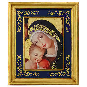 Madonna Crivelli, szczegół 38x32 cm, retouch, niebieska ramka, Bottega Tifernate