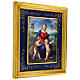 Madonna of the Goldfinch by Raphael with blue frame, retouch finish, 15x13 in, Bottega Tifernate s3