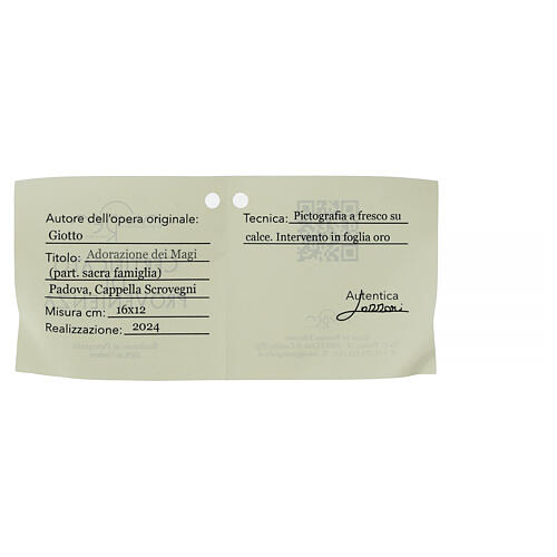 Adoration of the Magi by Giotto, detail with retouch finish, 5x6 in, Bottega Tifernate 3