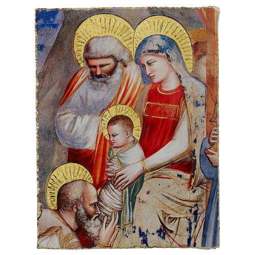Adorazione dei magi 18x24 cm Giotto retouch Bottega Tifernate particolare 1
