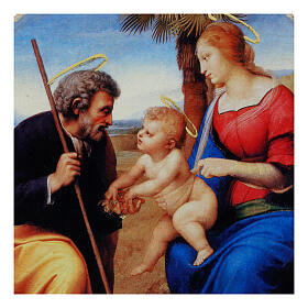 Sacra Famiglia con palma Raffaello retouch dm 18 cm Bottega Tifernate
