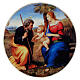Holy Family with palm Raffaello retouch18 cm dm Bottega Tifernate s1