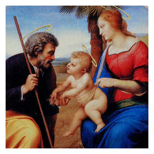 Holy Family with a Palm Tree by Raphael, 9 in diameter, retouch finish, Bottega Tifernate 2