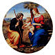 Holy Family with a Palm Tree by Raphael, 9 in diameter, retouch finish, Bottega Tifernate s1