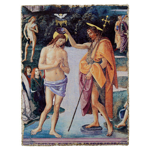 Battesimo di Cristo Perugino 15x20 cm particolare Bottega Tifernate retouch 1