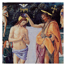 Baptism of Christ Perugino 15x20 cm Bottega Tifernate retouch