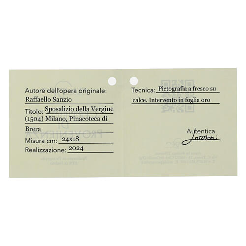 Marriage of the Virgin by Rapahel, 7x9.5 in, Bottega Tifernate, essential finish 4