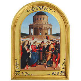 Marriage of the Virgin retouch gold frame Raffaello 12x16 cm Bottega Tifernate