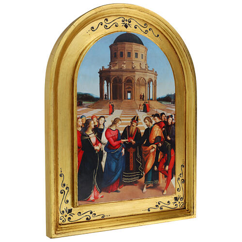 Marriage of the Virgin retouch gold frame Raffaello 12x16 cm Bottega Tifernate 3