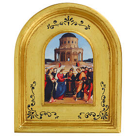 Marriage of the Virgin 28x40 cm Raffaello retouch Bottega Tifernate gold frame