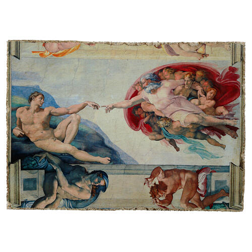 Creation of Adam by Michelangelo, essential finish, Bottega Tifernate, 6x8 in 1